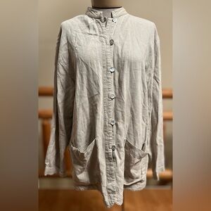Chico’s Design Linen Blend Tunic Jacket – Size 1 (M/L)